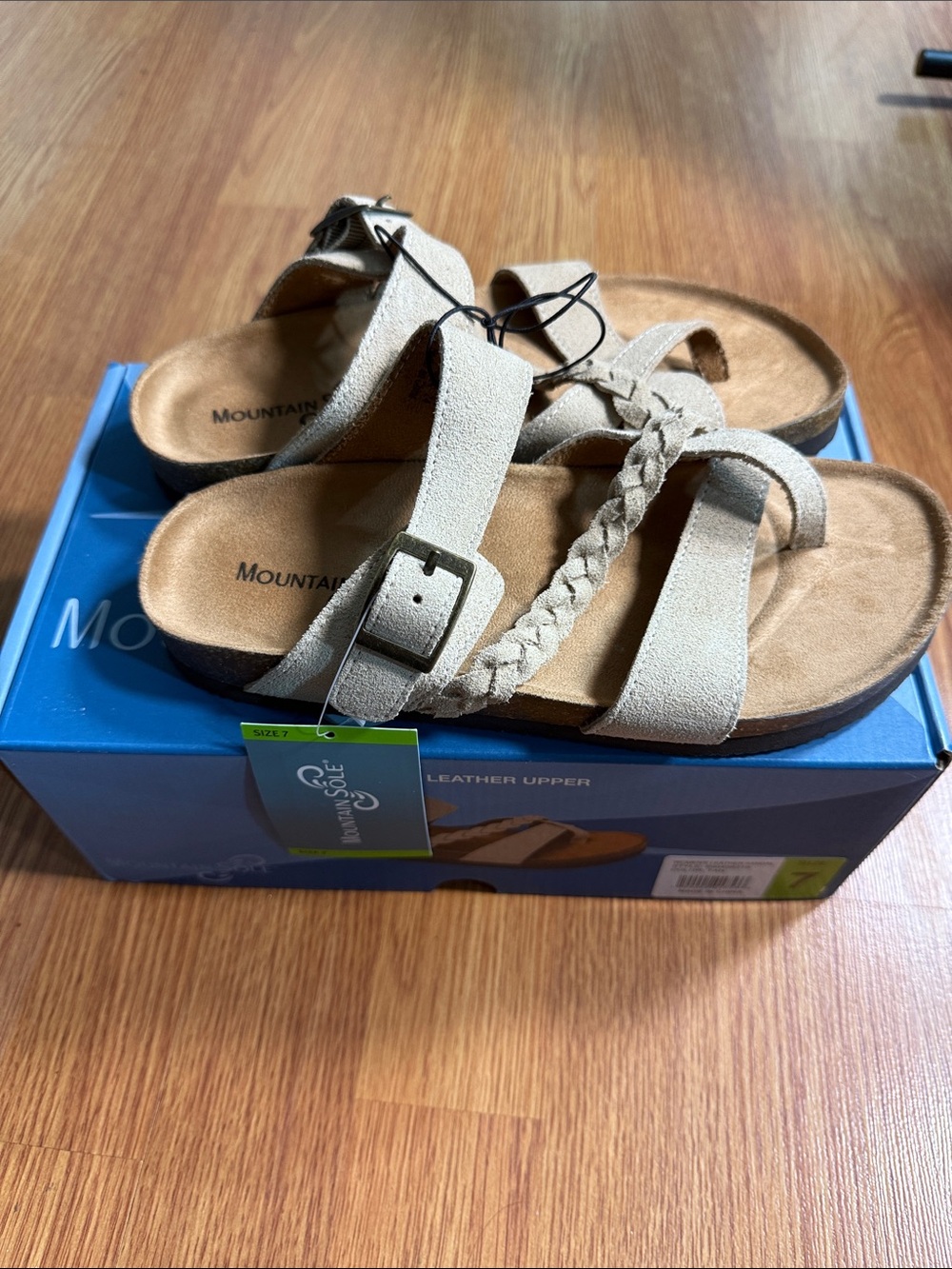 Mountain Side Women's Beige Braided Strap Sandals